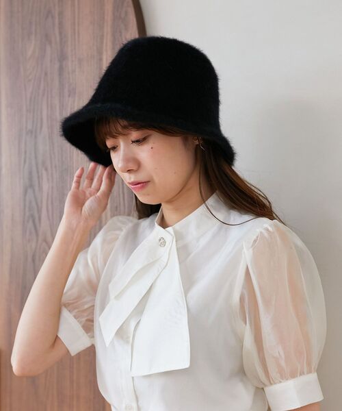 MAJESTIC LEGON（マジェスティックレゴン）の「クラシカルパネルハット（ハット・レディース・ブラック/ブラック系その他/アイボリー・FREE）」の17枚目の写真