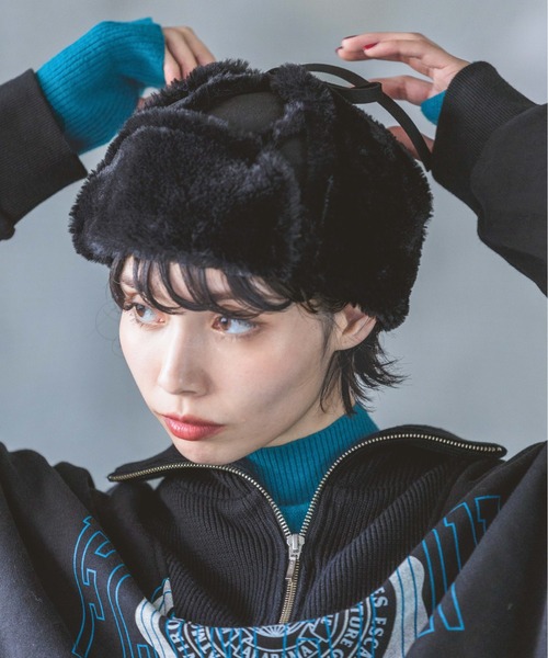 PAGEBOY（ページボーイ）の「フライトキャップ（キャップ・レディース・ブラック/アイボリー・FREE）」の2枚目の写真