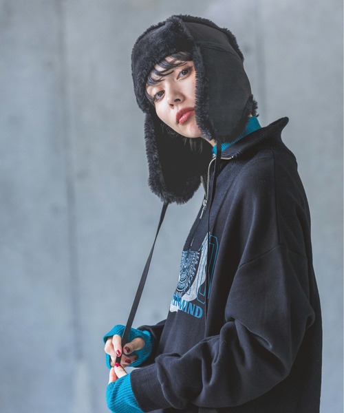 PAGEBOY（ページボーイ）の「フライトキャップ（キャップ・レディース・ブラック/アイボリー・FREE）」の5枚目の写真