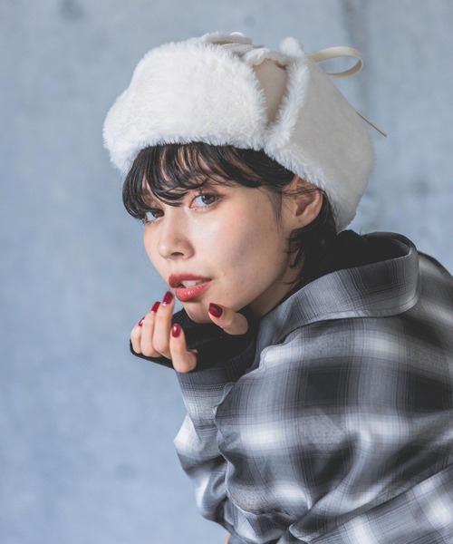 PAGEBOY（ページボーイ）の「フライトキャップ（キャップ・レディース・ブラック/アイボリー・FREE）」の6枚目の写真