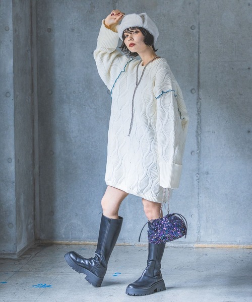 PAGEBOY（ページボーイ）の「フライトキャップ（キャップ・レディース・ブラック/アイボリー・FREE）」の12枚目の写真