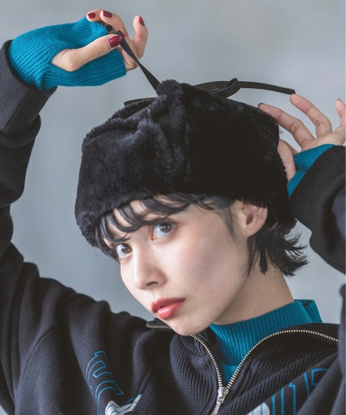 PAGEBOY（ページボーイ）の「フライトキャップ（キャップ・レディース・ブラック/アイボリー・FREE）」の3枚目の写真