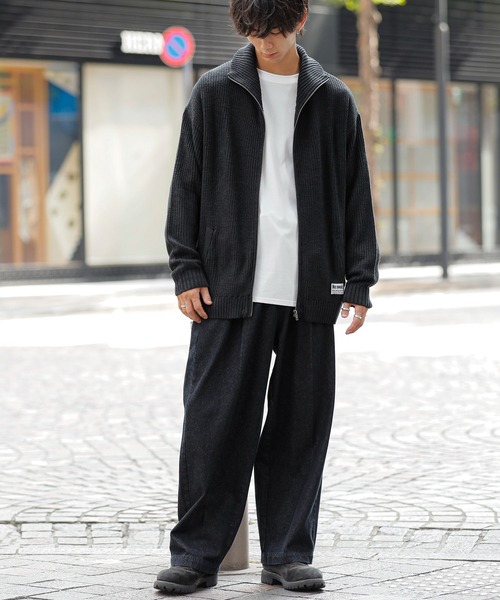 ADMIX/ATELIER SAB MEN(アドミックスアトリエサブメン)の「【no sweat.×ADMIX/ATELIER SAB MENコラボ】畦編み ハイネック ドライバーズ ニット ジップカーディガン(カーディガン/ボレロ・メンズ・ブラック/グレイッシュベージュ/サックスブルー・M/L)」の15枚目の写真