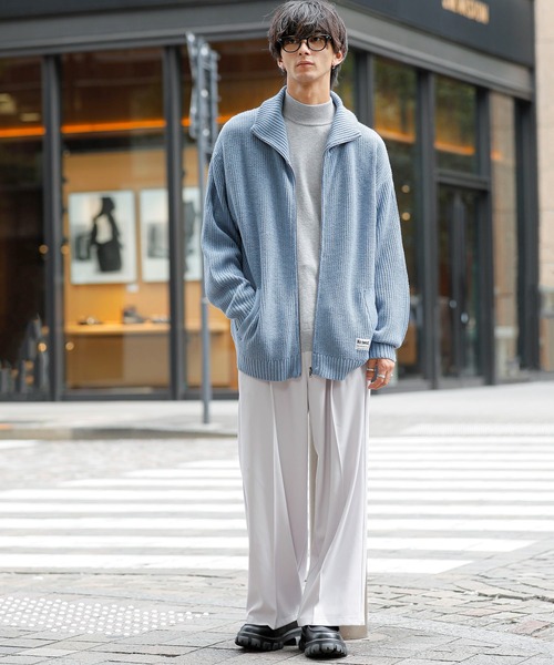 ADMIX/ATELIER SAB MEN(アドミックスアトリエサブメン)の「【no sweat.×ADMIX/ATELIER SAB MENコラボ】畦編み ハイネック ドライバーズ ニット ジップカーディガン(カーディガン/ボレロ・メンズ・ブラック/グレイッシュベージュ/サックスブルー・M/L)」の18枚目の写真
