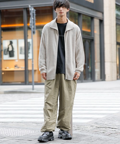 ADMIX/ATELIER SAB MEN(アドミックスアトリエサブメン)の「【no sweat.×ADMIX/ATELIER SAB MENコラボ】畦編み ハイネック ドライバーズ ニット ジップカーディガン(カーディガン/ボレロ・メンズ・ブラック/グレイッシュベージュ/サックスブルー・M/L)」の16枚目の写真