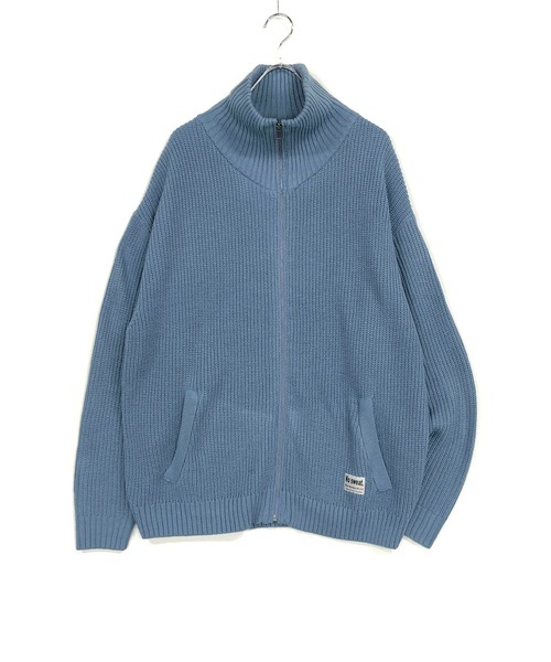ADMIX/ATELIER SAB MEN(アドミックスアトリエサブメン)の「【no sweat.×ADMIX/ATELIER SAB MENコラボ】畦編み ハイネック ドライバーズ ニット ジップカーディガン(カーディガン/ボレロ・メンズ・ブラック/グレイッシュベージュ/サックスブルー・M/L)」の6枚目の写真