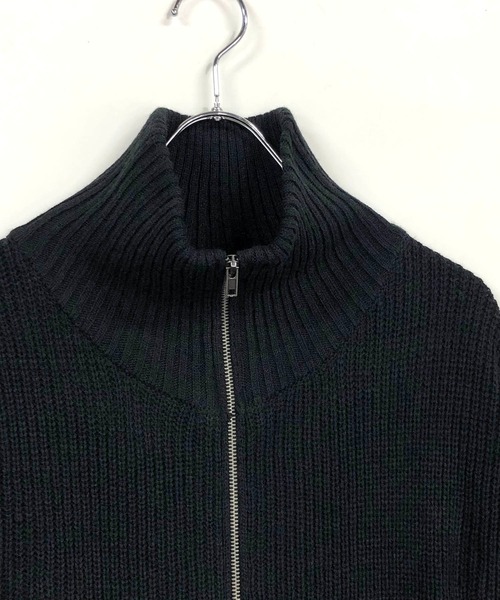 ADMIX/ATELIER SAB MEN(アドミックスアトリエサブメン)の「【no sweat.×ADMIX/ATELIER SAB MENコラボ】畦編み ハイネック ドライバーズ ニット ジップカーディガン(カーディガン/ボレロ・メンズ・ブラック/グレイッシュベージュ/サックスブルー・M/L)」の8枚目の写真