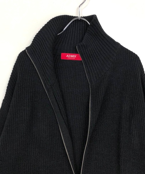 ADMIX/ATELIER SAB MEN(アドミックスアトリエサブメン)の「【no sweat.×ADMIX/ATELIER SAB MENコラボ】畦編み ハイネック ドライバーズ ニット ジップカーディガン(カーディガン/ボレロ・メンズ・ブラック/グレイッシュベージュ/サックスブルー・M/L)」の9枚目の写真