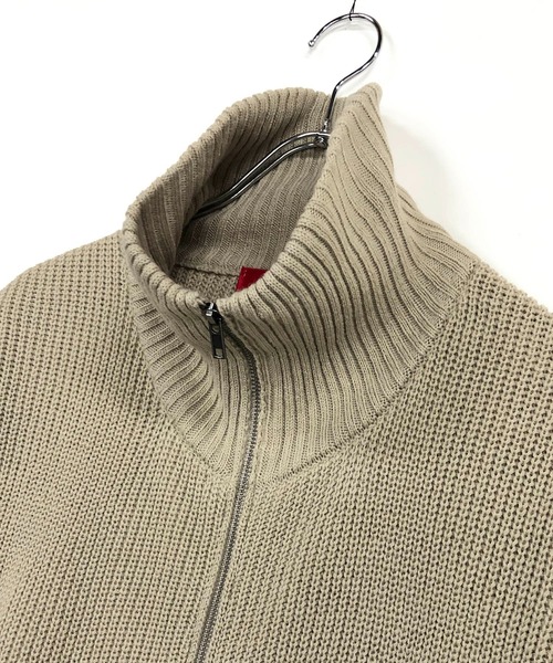 ADMIX/ATELIER SAB MEN(アドミックスアトリエサブメン)の「【no sweat.×ADMIX/ATELIER SAB MENコラボ】畦編み ハイネック ドライバーズ ニット ジップカーディガン(カーディガン/ボレロ・メンズ・ブラック/グレイッシュベージュ/サックスブルー・M/L)」の7枚目の写真