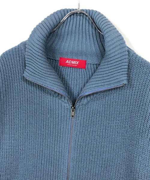 ADMIX/ATELIER SAB MEN(アドミックスアトリエサブメン)の「【no sweat.×ADMIX/ATELIER SAB MENコラボ】畦編み ハイネック ドライバーズ ニット ジップカーディガン(カーディガン/ボレロ・メンズ・ブラック/グレイッシュベージュ/サックスブルー・M/L)」の10枚目の写真