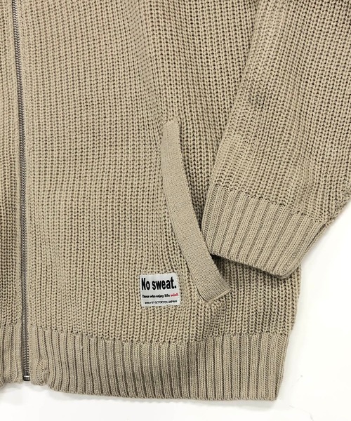 ADMIX/ATELIER SAB MEN(アドミックスアトリエサブメン)の「【no sweat.×ADMIX/ATELIER SAB MENコラボ】畦編み ハイネック ドライバーズ ニット ジップカーディガン(カーディガン/ボレロ・メンズ・ブラック/グレイッシュベージュ/サックスブルー・M/L)」の11枚目の写真