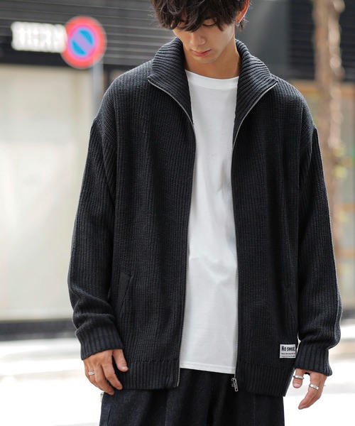 ADMIX/ATELIER SAB MEN(アドミックスアトリエサブメン)の「【no sweat.×ADMIX/ATELIER SAB MENコラボ】畦編み ハイネック ドライバーズ ニット ジップカーディガン(カーディガン/ボレロ・メンズ・ブラック/グレイッシュベージュ/サックスブルー・M/L)」の22枚目の写真