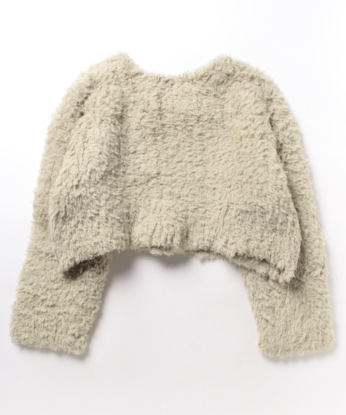 coca（coca）（コカ）の「ワイドリブショート丈プードルニット（ニット/セーター・レディース・ベージュ/ダークブルー・ONE SIZE）」の15枚目の写真