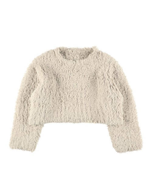 coca（coca）（コカ）の「ワイドリブショート丈プードルニット（ニット/セーター・レディース・ベージュ/ダークブルー・ONE SIZE）」の13枚目の写真