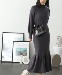 FREE'S MART | ウォームストレッチバックパールボタンニットワンピース(ワンピース)