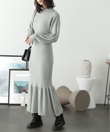 FREE'S MART | ウォームストレッチバックパールボタンニットワンピース(ワンピース)