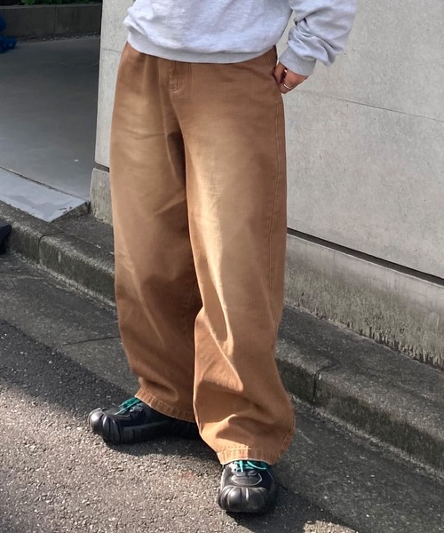PICSAS(ピクサス)の「【PICSAS】ヴィンテージカラーワイドデニムパンツ(デニムパンツ・メンズ・カーキ/ブラック/ブラウン/パープル・M/L)」の2枚目の写真