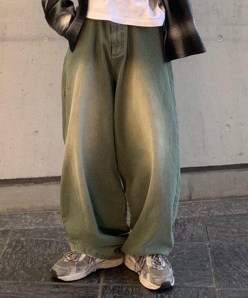 PICSAS(ピクサス)の「【PICSAS】ヴィンテージカラーワイドデニムパンツ(デニムパンツ・メンズ・カーキ/ブラック/ブラウン/パープル・M/L)」の3枚目の写真