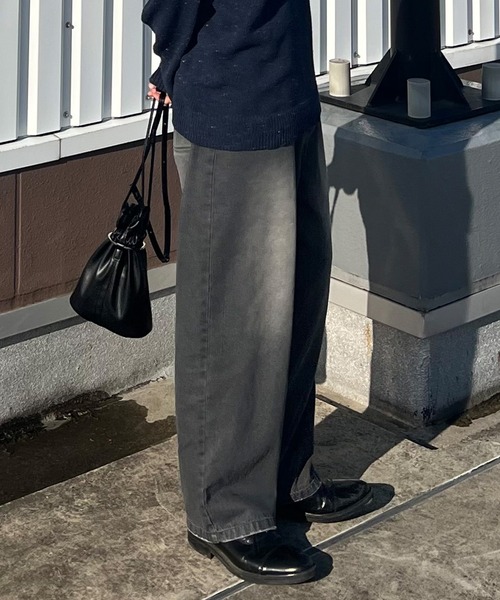 PICSAS(ピクサス)の「【PICSAS】ヴィンテージカラーワイドデニムパンツ(デニムパンツ・メンズ・カーキ/ブラック/ブラウン/パープル・M/L)」の11枚目の写真