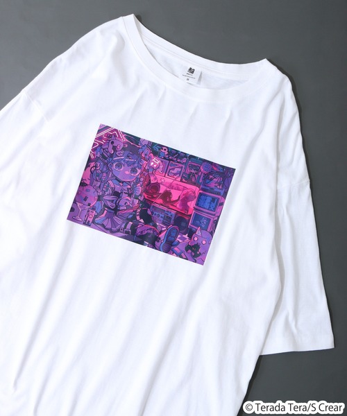 FUNALIVE(ファンアライブ)の「寺田てら オーバーサイズTシャツ 半袖(Tシャツ/カットソー・レディース・ブラック系その他/グレー系その他/ホワイト/ブラック/ブルーグレー/ホワイト系その他/ホワイト系その他2/ホワイト系その他3・M/L/LL)」の2枚目の写真