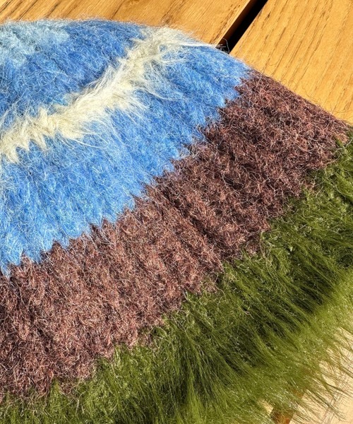 CIAOPANIC（チャオパニック）の「ボーダーシャギーMIXニット帽（ニットキャップ/ビーニー・レディース・グリーン/ピンク・FREE）」の6枚目の写真