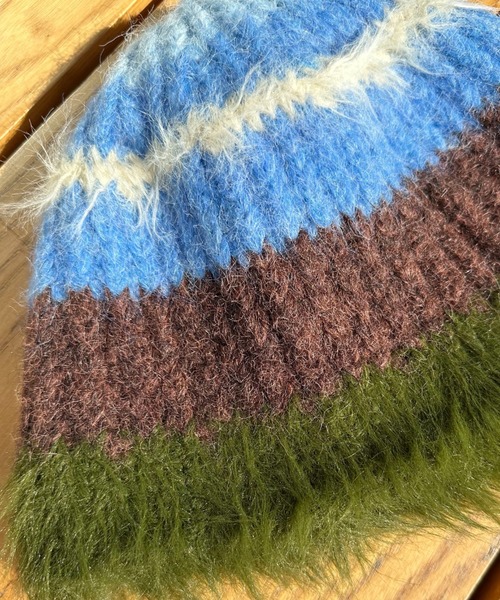 CIAOPANIC（チャオパニック）の「ボーダーシャギーMIXニット帽（ニットキャップ/ビーニー・レディース・グリーン/ピンク・FREE）」の7枚目の写真