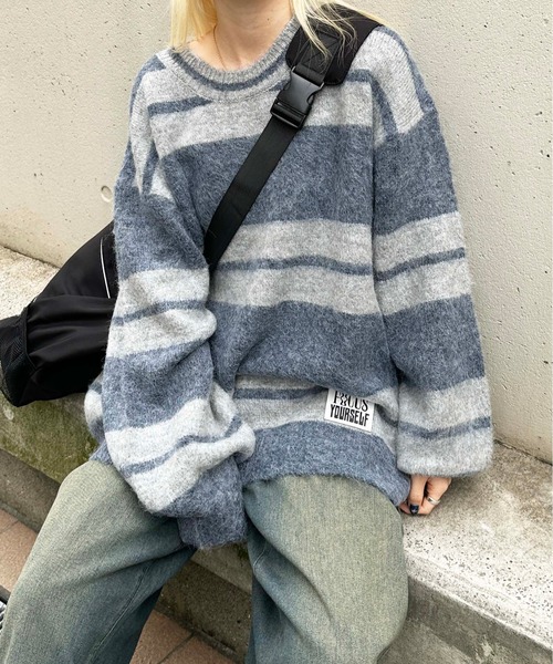 SPRING 【極美品】セオリー ニット セーター マルチボーダー ウール 