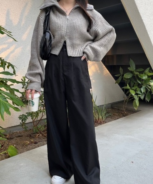 美品★René /ルネ 半袖ニットダブルジップ パール　ボレロ　カーディガン36 美品☆René /ルネ 半袖ニットダブルジップ パール ボレロ