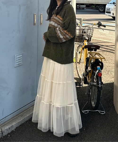 kutir(クティール)の「ベロアモールノルディックハーフジップニット(ニット/セーター・レディース・ネイビー/アイボリー/カーキ・FREE)」の16枚目の写真