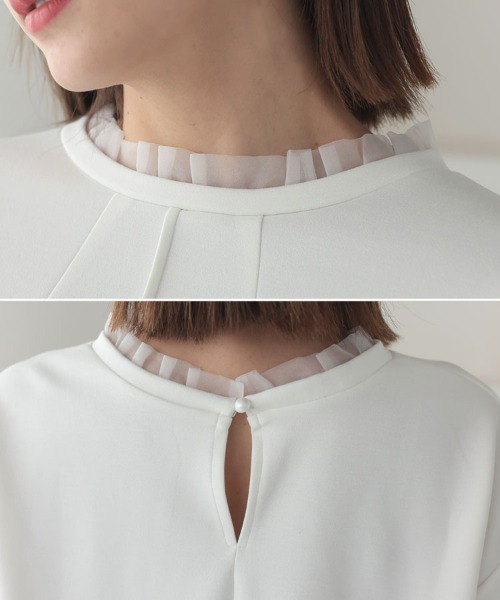 DONOBAN（ドノバン）の「フリルカラートップス（スウェット・レディース・ホワイト/ライトベージュ/ブラック・F）」の16枚目の写真