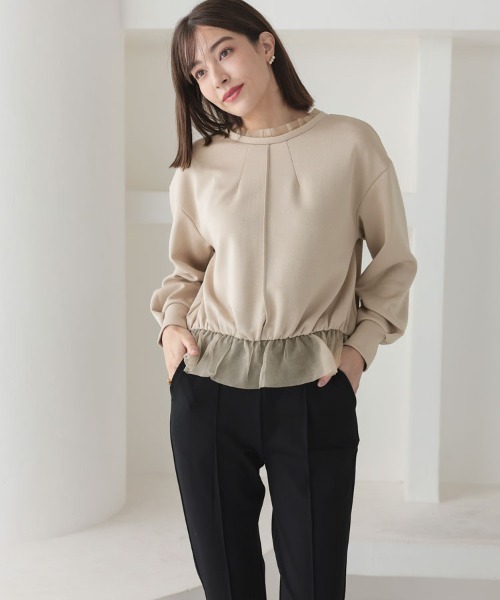 DONOBAN（ドノバン）の「フリルカラートップス（スウェット・レディース・ホワイト/ライトベージュ/ブラック・F）」の11枚目の写真