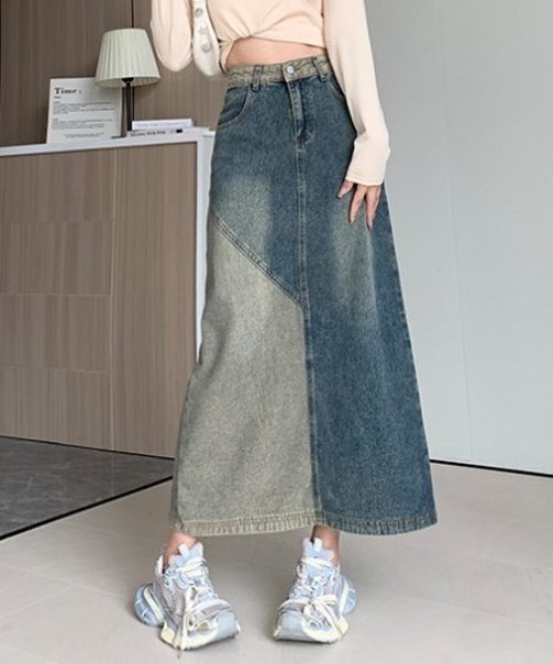 COMON+(コモンプラス)の「切替ロング丈デニムスカート(デニムスカート・レディース・インディゴブルー・L/M)」の14枚目の写真