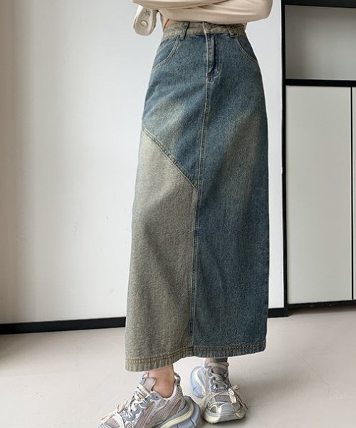 COMON+(コモンプラス)の「切替ロング丈デニムスカート(デニムスカート・レディース・インディゴブルー・L/M)」の18枚目の写真