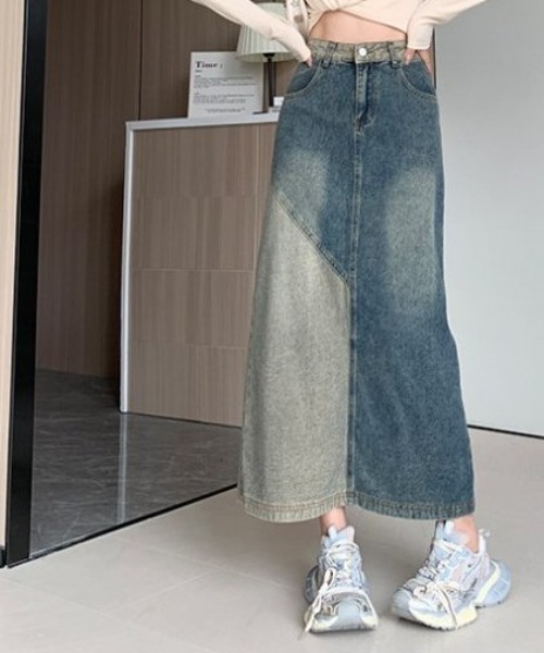 COMON+(コモンプラス)の「切替ロング丈デニムスカート(デニムスカート・レディース・インディゴブルー・L/M)」の22枚目の写真