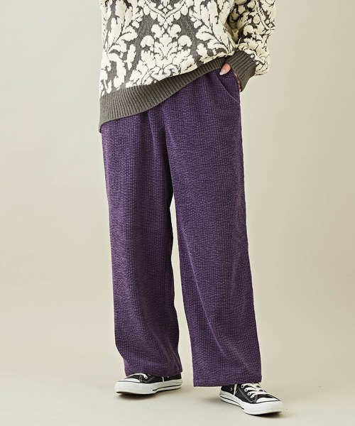 CUBE SUGAR(キューブシュガー)の「コーデュロイワイドストレートパンツ(その他パンツ・レディース・ブラウン/ナチュラル/ヘザーチャコール/パープル・M)」の4枚目の写真