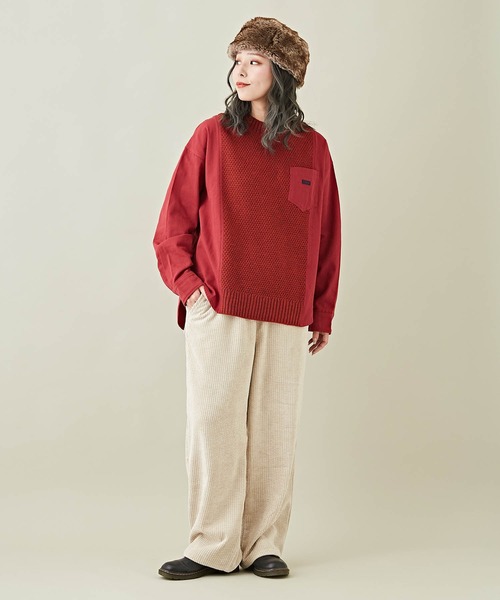 CUBE SUGAR(キューブシュガー)の「コーデュロイワイドストレートパンツ(その他パンツ・レディース・ブラウン/ナチュラル/ヘザーチャコール/パープル・M)」の6枚目の写真