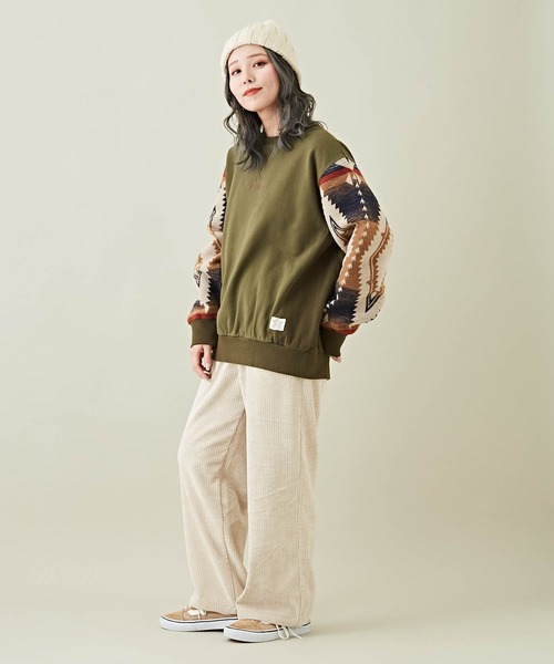 CUBE SUGAR(キューブシュガー)の「コーデュロイワイドストレートパンツ(その他パンツ・レディース・ブラウン/ナチュラル/ヘザーチャコール/パープル・M)」の8枚目の写真