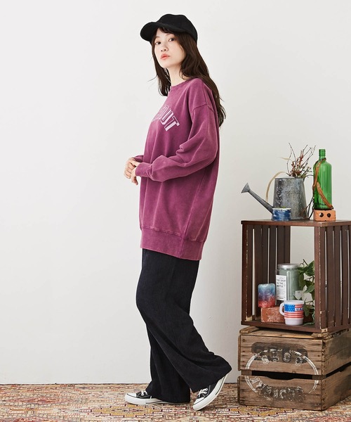 CUBE SUGAR(キューブシュガー)の「コーデュロイワイドストレートパンツ(その他パンツ・レディース・ブラウン/ナチュラル/ヘザーチャコール/パープル・M)」の11枚目の写真