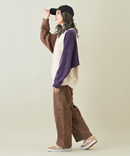 CUBE SUGAR(キューブシュガー)の「コーデュロイワイドストレートパンツ(その他パンツ・レディース・ブラウン/ナチュラル/ヘザーチャコール/パープル・M)」の14枚目の写真