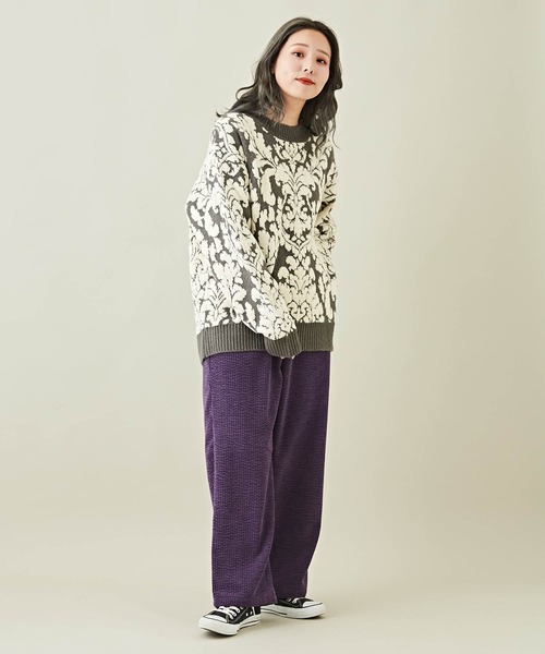 CUBE SUGAR(キューブシュガー)の「コーデュロイワイドストレートパンツ(その他パンツ・レディース・ブラウン/ナチュラル/ヘザーチャコール/パープル・M)」の16枚目の写真