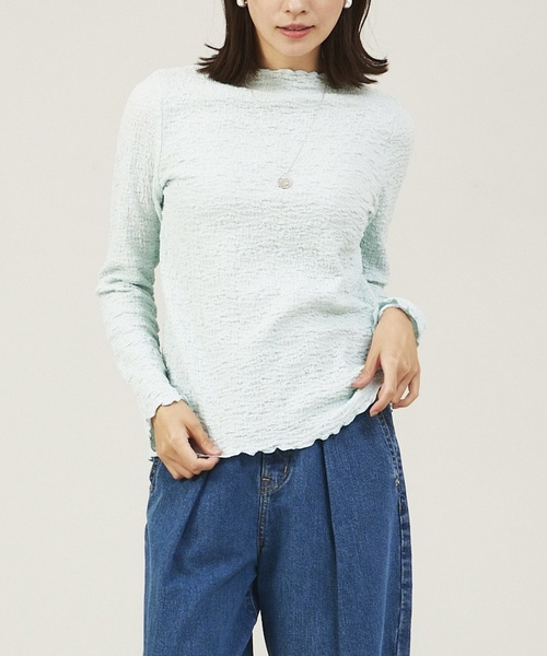 abahouse mavie（アバハウスマヴィ）の「シャーリングメロープルオーバー（Tシャツ/カットソー・レディース・ホワイト/ブラック/レモンイエロー/サックスブルー・フリー）」の3枚目の写真