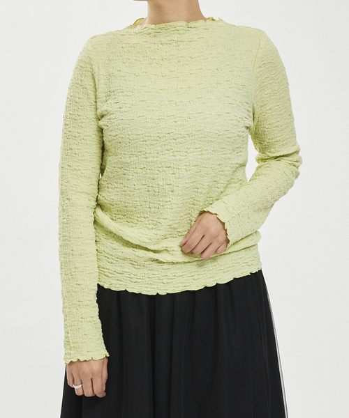 abahouse mavie（アバハウスマヴィ）の「シャーリングメロープルオーバー（Tシャツ/カットソー・レディース・ホワイト/ブラック/レモンイエロー/サックスブルー・フリー）」の4枚目の写真