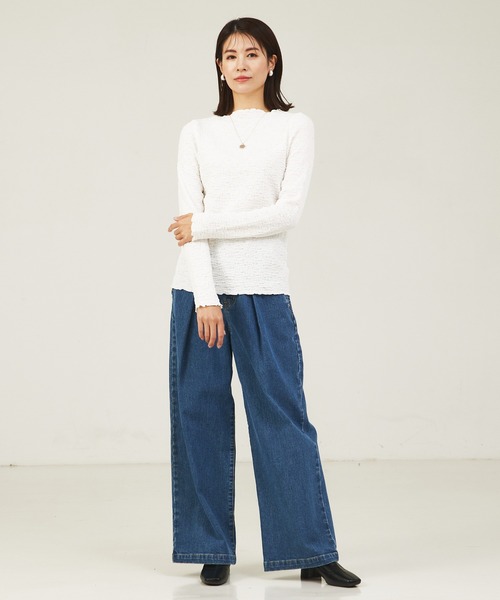 abahouse mavie（アバハウスマヴィ）の「シャーリングメロープルオーバー（Tシャツ/カットソー・レディース・ホワイト/ブラック/レモンイエロー/サックスブルー・フリー）」の11枚目の写真