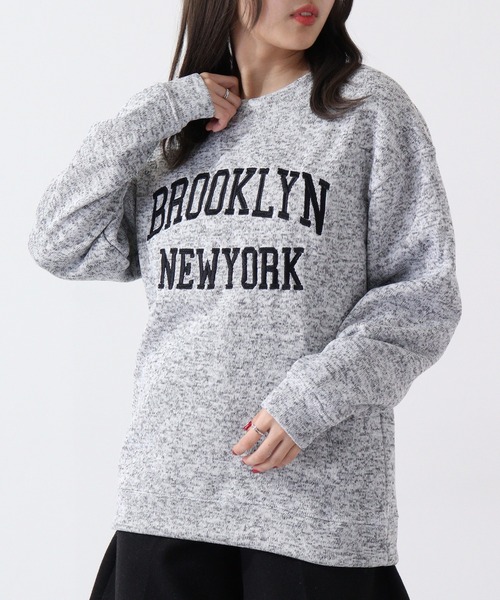 ACE(エース)の「ACE ニットフリース カレッジ 刺繍 トレーナー(ニット/セーター・レディース・ヘザーチャコール/ターコイズブルー/ワイン/カーキ/ネイビー/杢グレー・LL/L/M)」の7枚目の写真