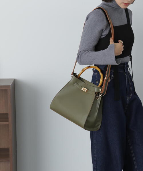 FREE'S MART（フリーズマート）の「サイドクロスバッグ（ショルダーバッグ・レディース・ホワイト/ブラック/カーキ・ﾌﾘ-）」の3枚目の写真