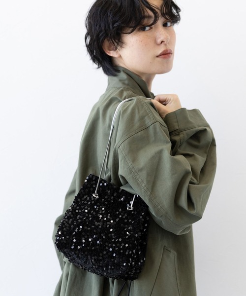 RAGEBLUE（レイジブルー）の「2WAY/スパンコールハンドバッグ（ハンドバッグ・レディース・ブラック/イエローゴールド・ONE SIZE）」の2枚目の写真