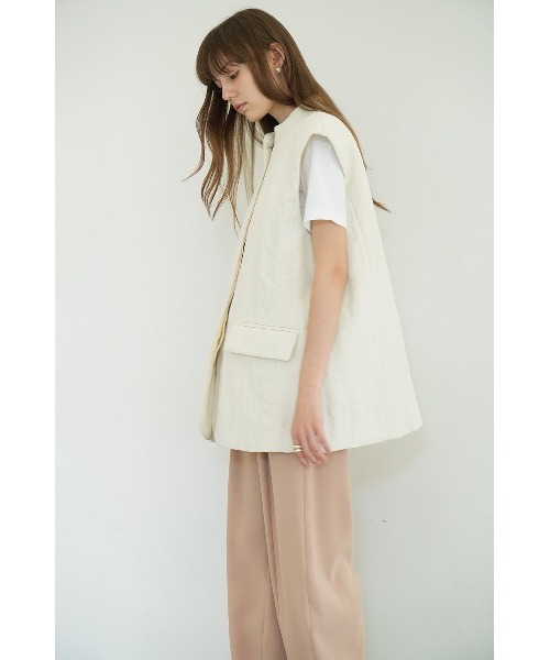 CLANE(クラネ)の「CLANE/クラネ/PADDED MESH VEST(ベスト・レディース・ネイビー/アイボリー・1)」の4枚目の写真