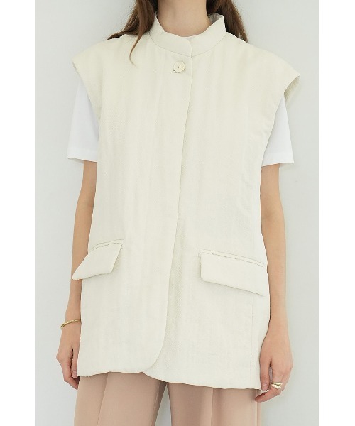 CLANE(クラネ)の「CLANE/クラネ/PADDED MESH VEST(ベスト・レディース・ネイビー/アイボリー・1)」の8枚目の写真