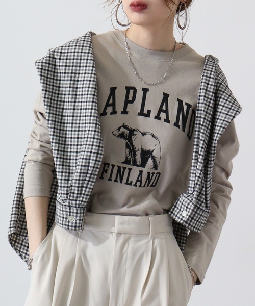 ACE(エース)の「ACE プリント 長袖 Tシャツ(Tシャツ/カットソー・レディース・ホワイト/ブラック系その他/ネイビー系1/ブラック/ホワイト系その他3/ベージュ/ホワイト系その他/ベージュ系その他/グリーン/ネイビー/カーキ/ホワイト系その他2/ブルーグレー/ブラック系その他2/チャコール/ブルー系その他/ピンクベージュ/アイボリー/グレー系その他/チャコールグレー/ネイビー系/ホワイト系その他4/ブラック系その他4/グリーン系その他/ブラック系その他3/ホワイト系その他5・M/LL/L/S)」の18枚目の写真