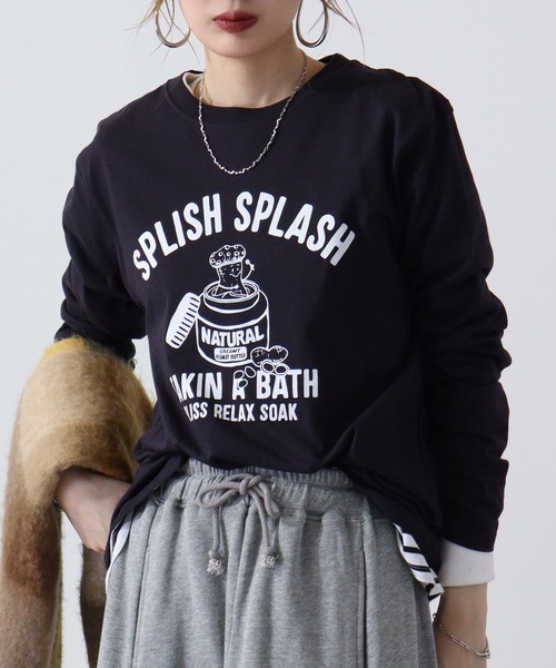 ACE(エース)の「ACE プリント 長袖 Tシャツ(Tシャツ/カットソー・レディース・ホワイト/ブラック系その他/ネイビー系1/ブラック/ホワイト系その他3/ベージュ/ホワイト系その他/ベージュ系その他/グリーン/ネイビー/カーキ/ホワイト系その他2/ブルーグレー/ブラック系その他2/チャコール/ブルー系その他/ピンクベージュ/アイボリー/グレー系その他/チャコールグレー/ネイビー系/ホワイト系その他4/ブラック系その他4/グリーン系その他/ブラック系その他3/ホワイト系その他5・M/LL/L/S)」の22枚目の写真